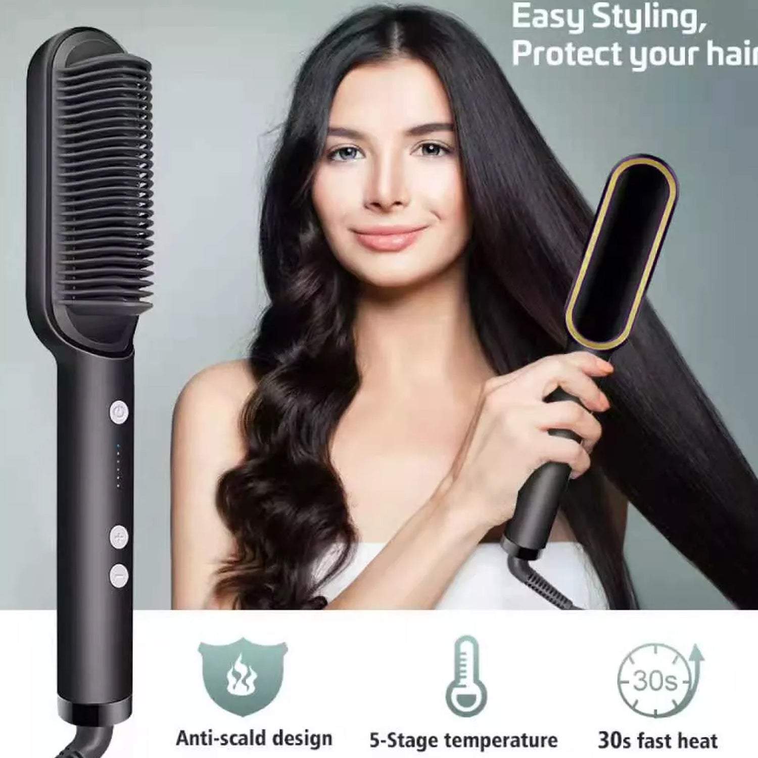 6168 Hqt-909B Hair Straightener Used While Massaging Hair Scalps And Head. DeoDap 6168 Hqt-909B Hair Straightener Used While Massaging Hair Scalps And Head. DeoDap